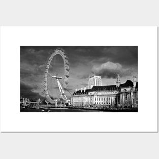 London Eye South Bank River Thames UK Posters and Art